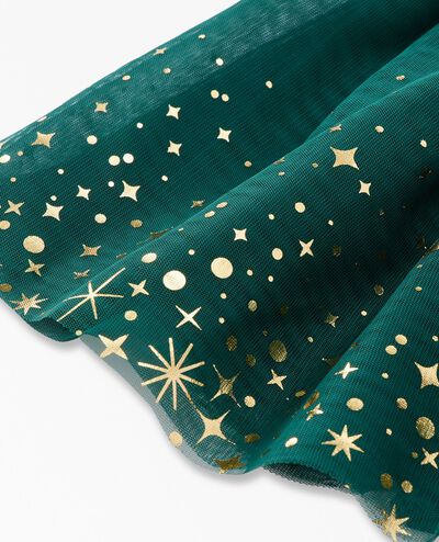 Baby Long Sleeve Tulle Shimmer Dress in Ponderosa Green - main