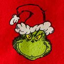 Adult Dr. Seuss Grinch Flannel Pajama Pants in Merry Grinchmas on Red - swatch