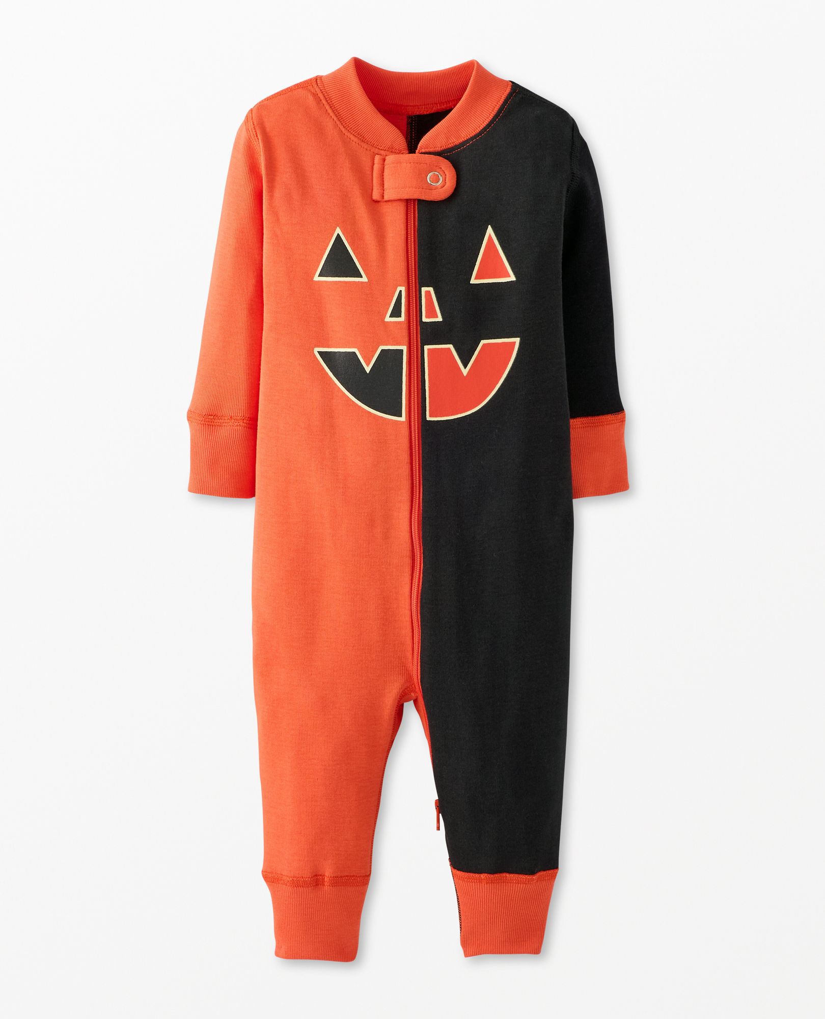 Baby Halloween Glow-in-the-Dark 2-Way Zip Sleeper in Happy Baby Jack-O-Lantern - main