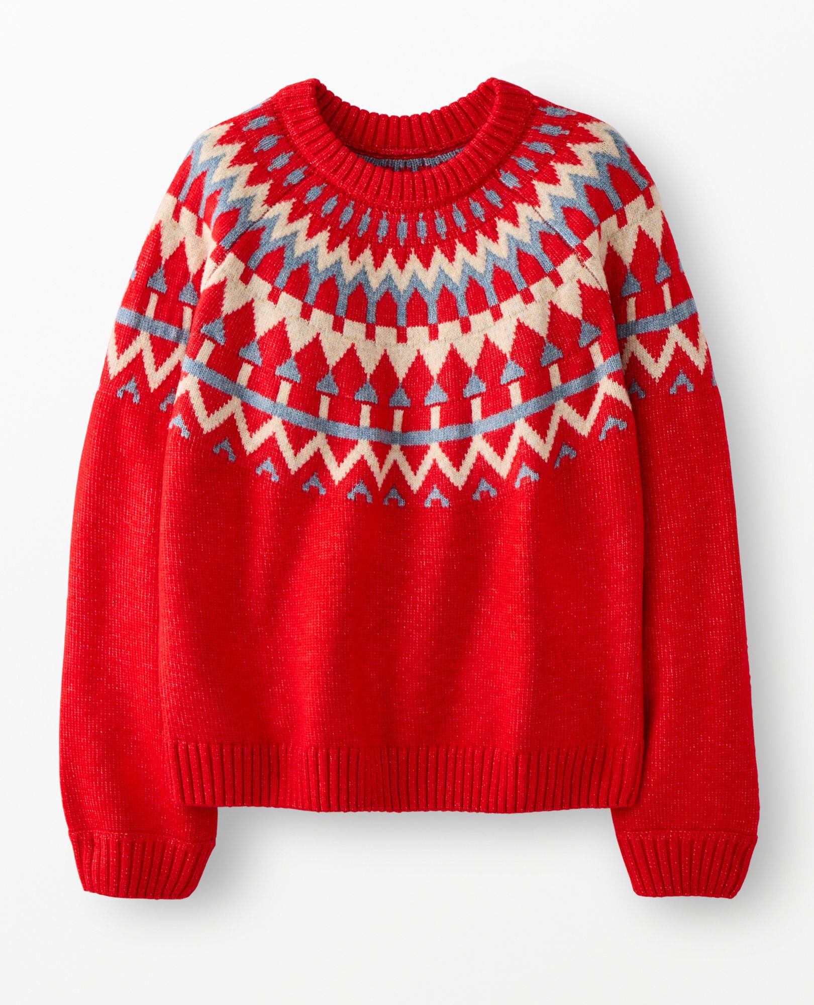 Women's Holiday Fair Isle Sweater in Homey Fairisle on Red - main