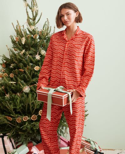 Adult Holiday Flannel Pajama Pants in Flying Dear Deer - main