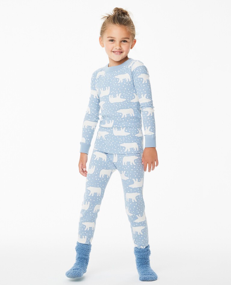 Christmas Little Cute Things in Family Pajamas Blue White Pajamas by Jenny Kid 8-9Y