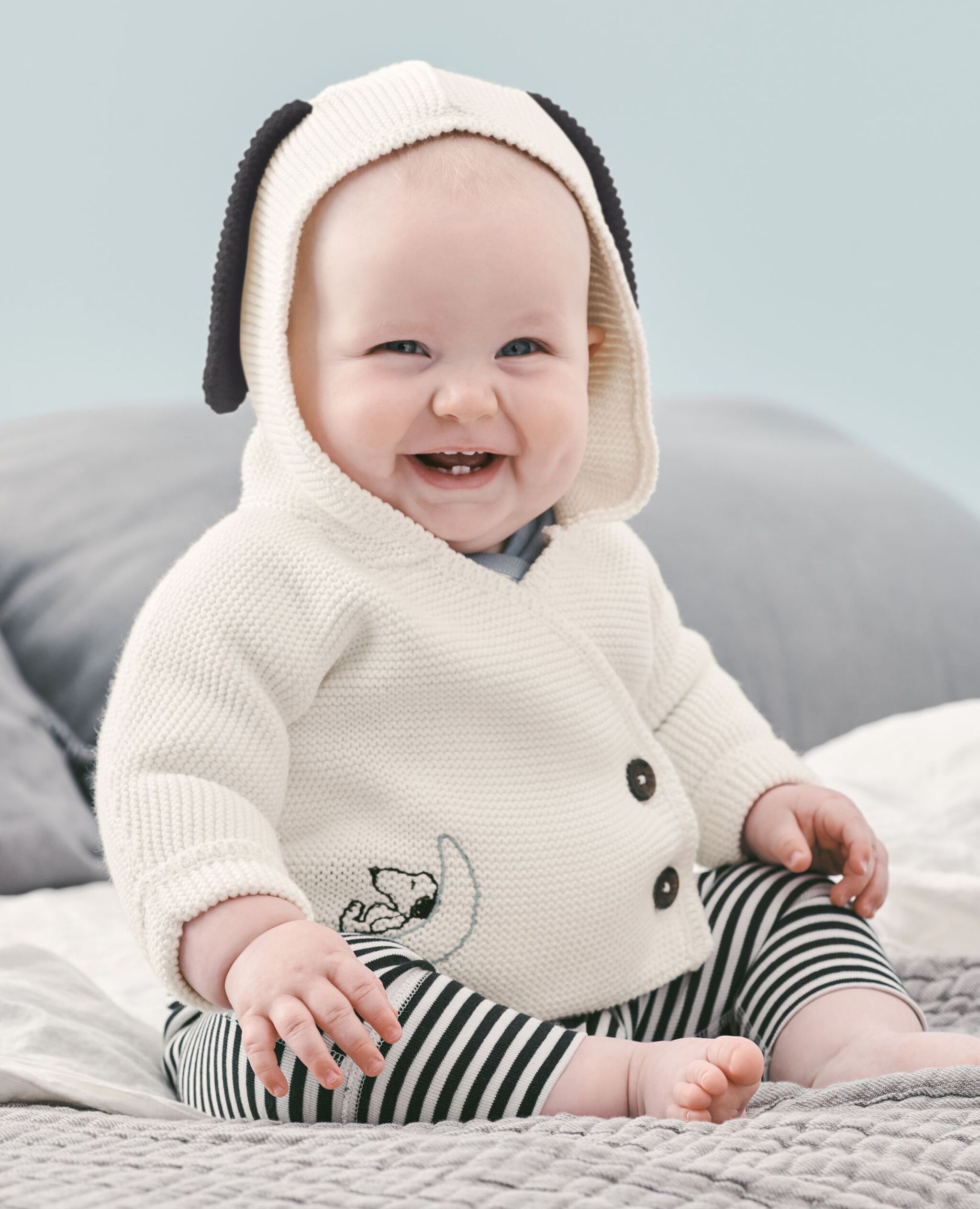 Baby Peanuts Snoopy Hoodie Sweater Hanna Andersson - Main Image