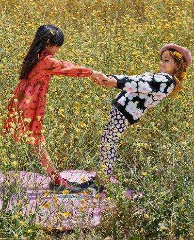 Marshmallow Cardigan in Ecru Floral on Black - main