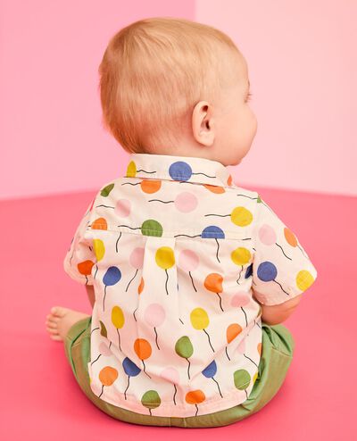 Baby Poplin Button Up Shirt in Happy Balloons - main