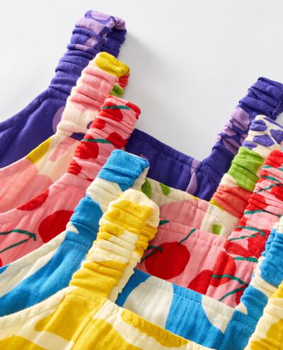 Sleeveless Muslin Dress with Pockets in Summer Cherries - main