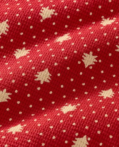Holiday Waffle Pajama Set in Red Forest - main
