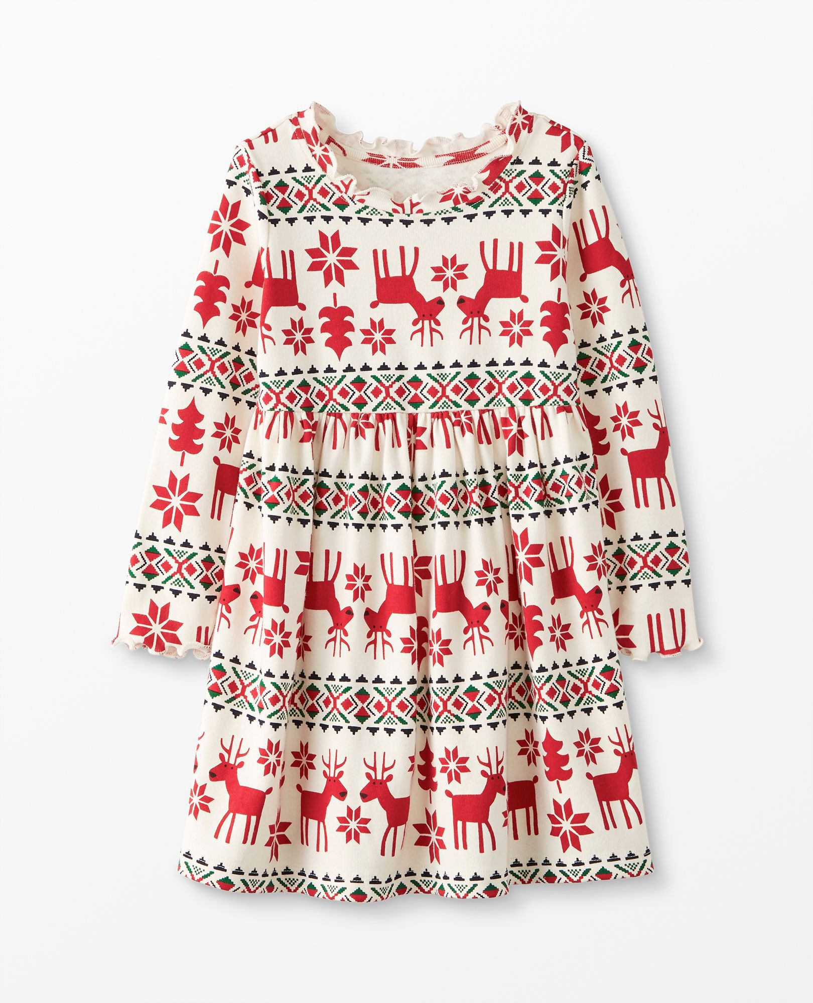 Holiday Print Rib Dress Hanna Andersson Hanna Me Downs