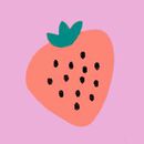 Skater Dress with Pockets in Mini Strawberries on Echinacea - swatch