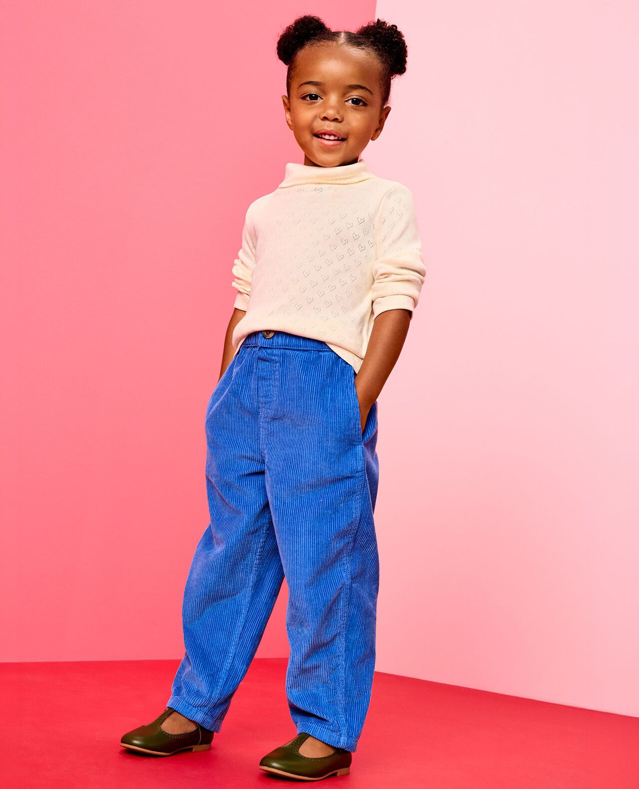 Corduroy Pull-On Barrel Pants in Bakery Blue - main