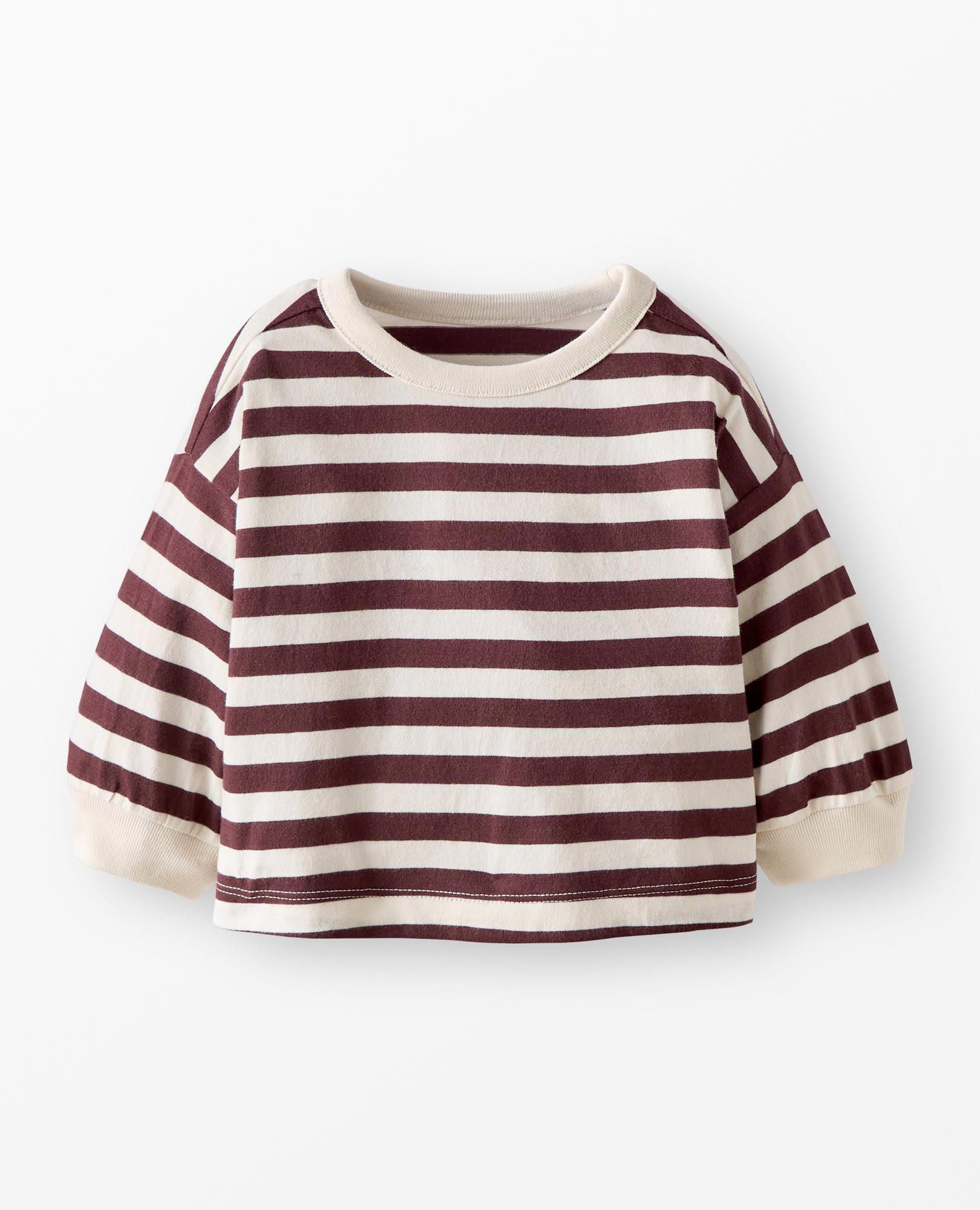 Baby Balloon Sleeve Oversized T-Shirt in Eggplant/Ecru - main