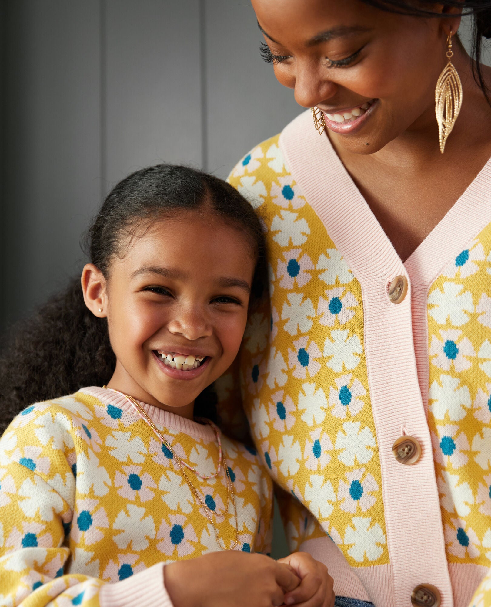 Mom and shop daughter matching cardigans