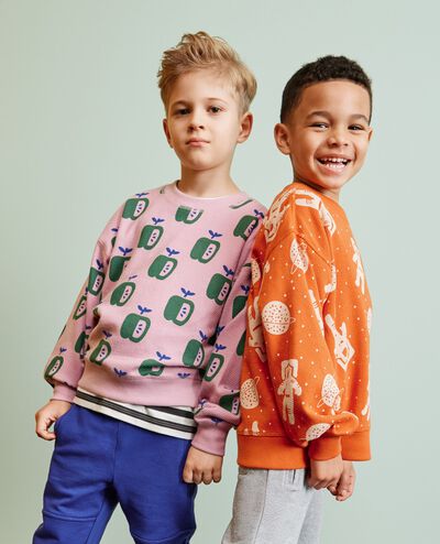 Waffle Crewneck in Apples on Cosmic Purple - main