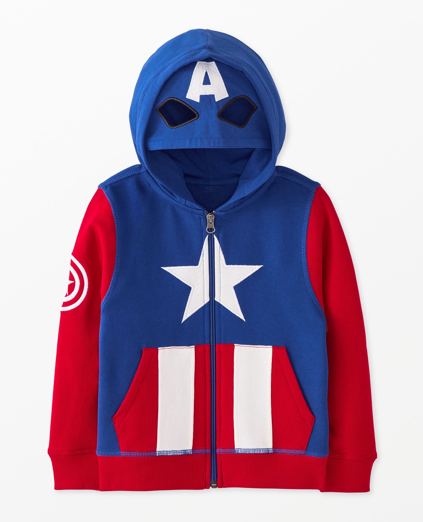 Marvel Captain America Character Hoodie Captain America in 100 Cotton Big Kids Size 12 by Hanna Andersson