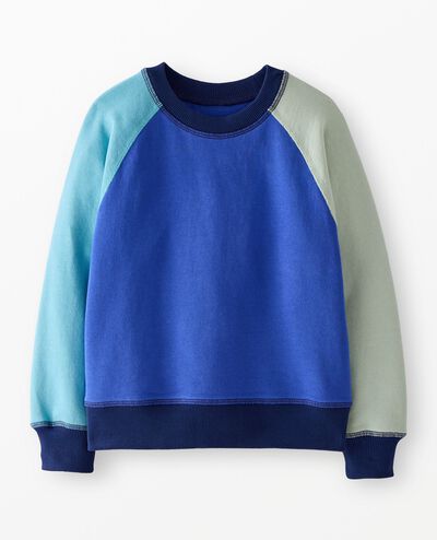 French Terry Colorblock Sweatshirt in Blue Colorblock - main