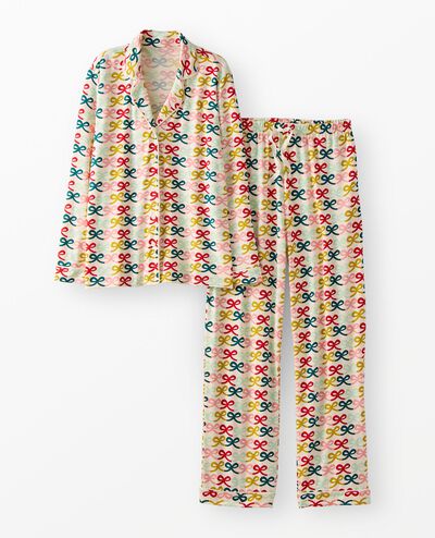 Women's Holiday Long Sleeve HannaSoft™ Pajama Set in Multi Bows - main