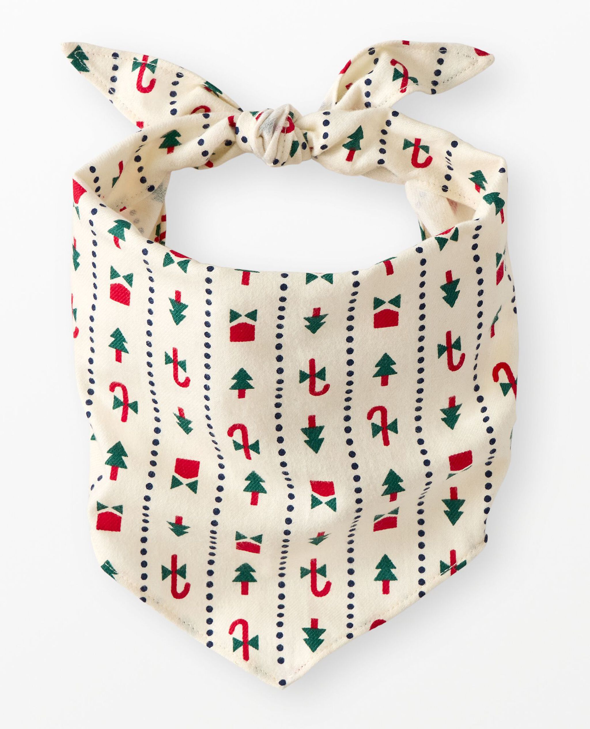 Holiday Flannel Dog Bandana in Christmas Stripes - main