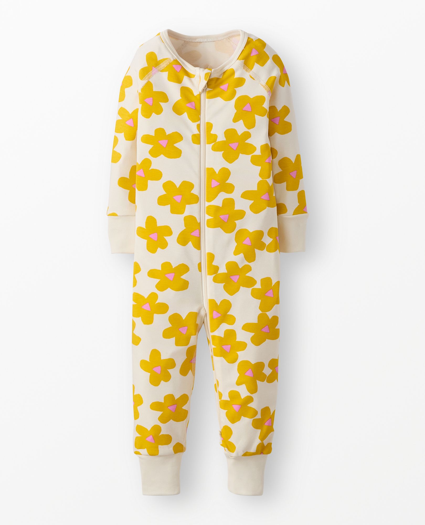 HannaSoft™ Stretch Sleeper in Yellow Flowers on Ecru - main
