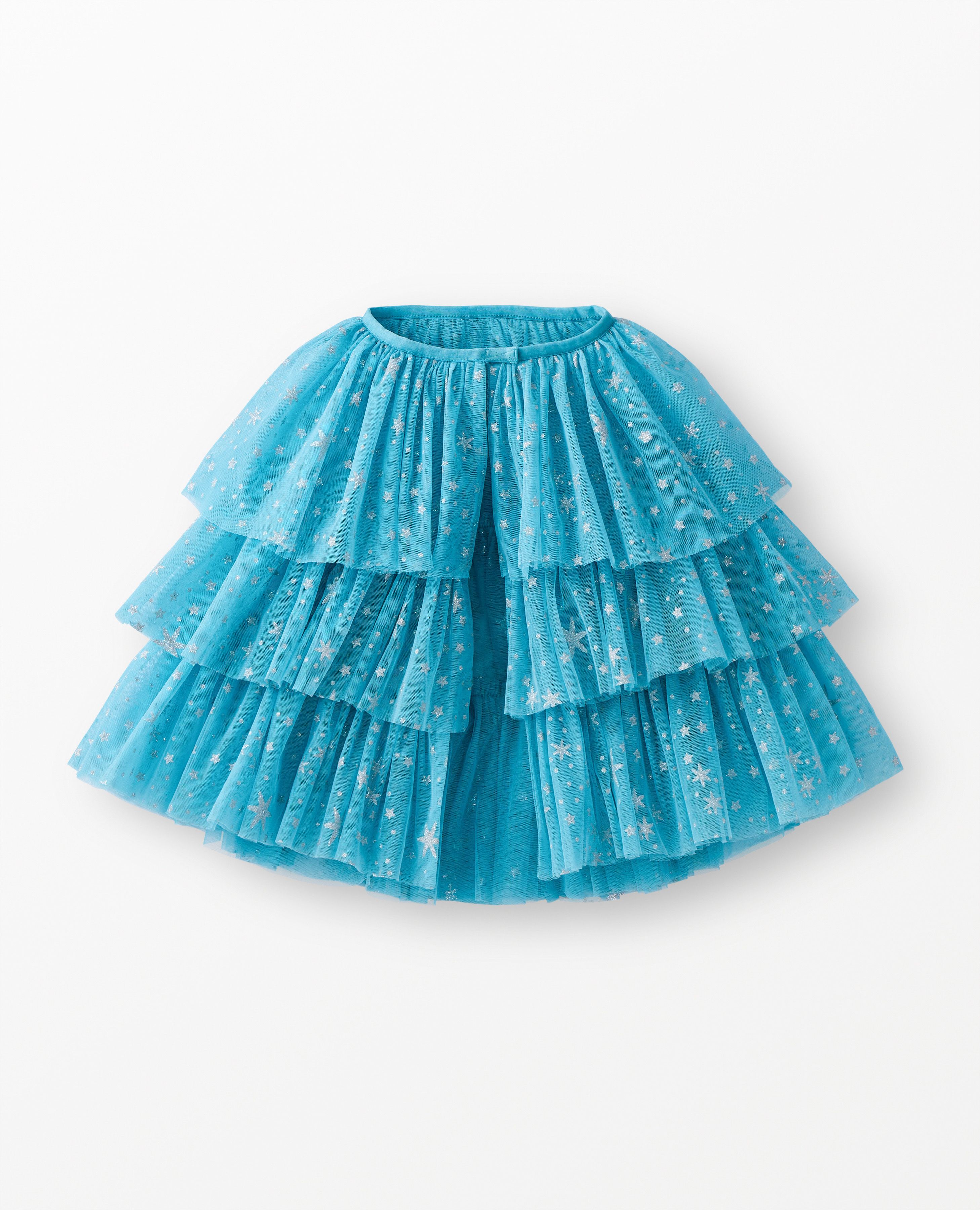 Shimmer Tulle Ruffle Capelet in Chalk Blue - main