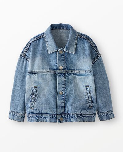 Oversized Denim Jacket in Light-Medium Wash - main