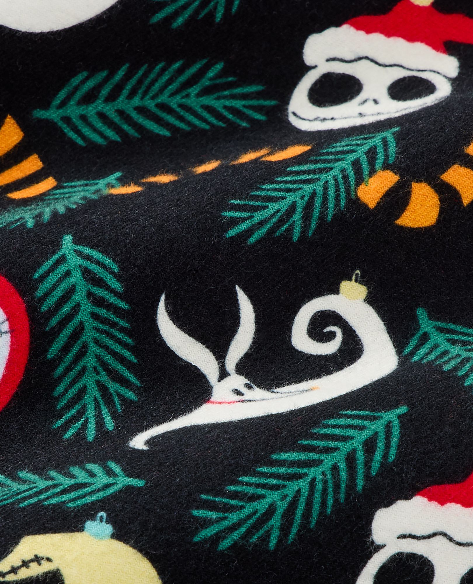 Adult Disney Tim Burton's The Nightmare Before Christmas Flannel Pajama Top in NBC Ornaments - main