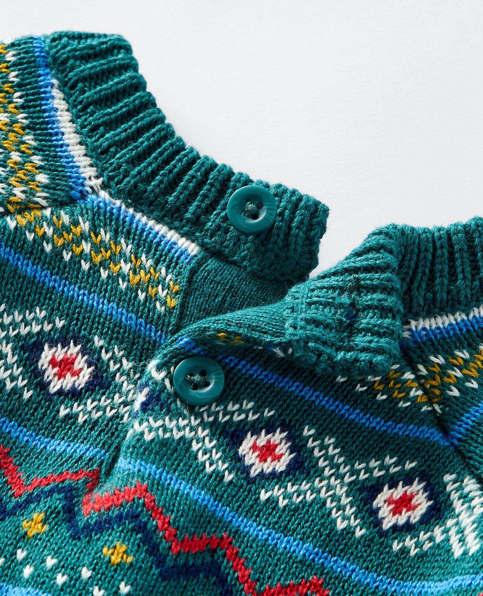 Baby Holiday Sweater Romper in Funky Fair Isle - main