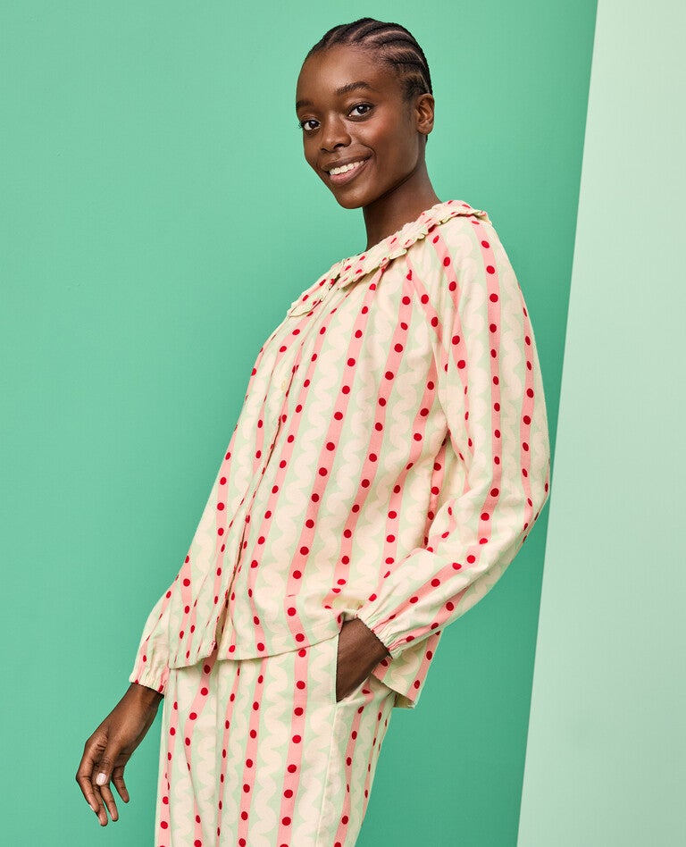 Holiday Candy Stripes Mommy & Me Pajamas in  - main