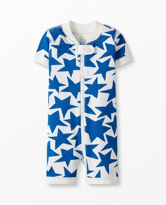 Baby Summer Zip Sleeper Pajamas in Super Star - 100% Organic Combed Cotton - Size 0-3 mos by Hanna Andersson