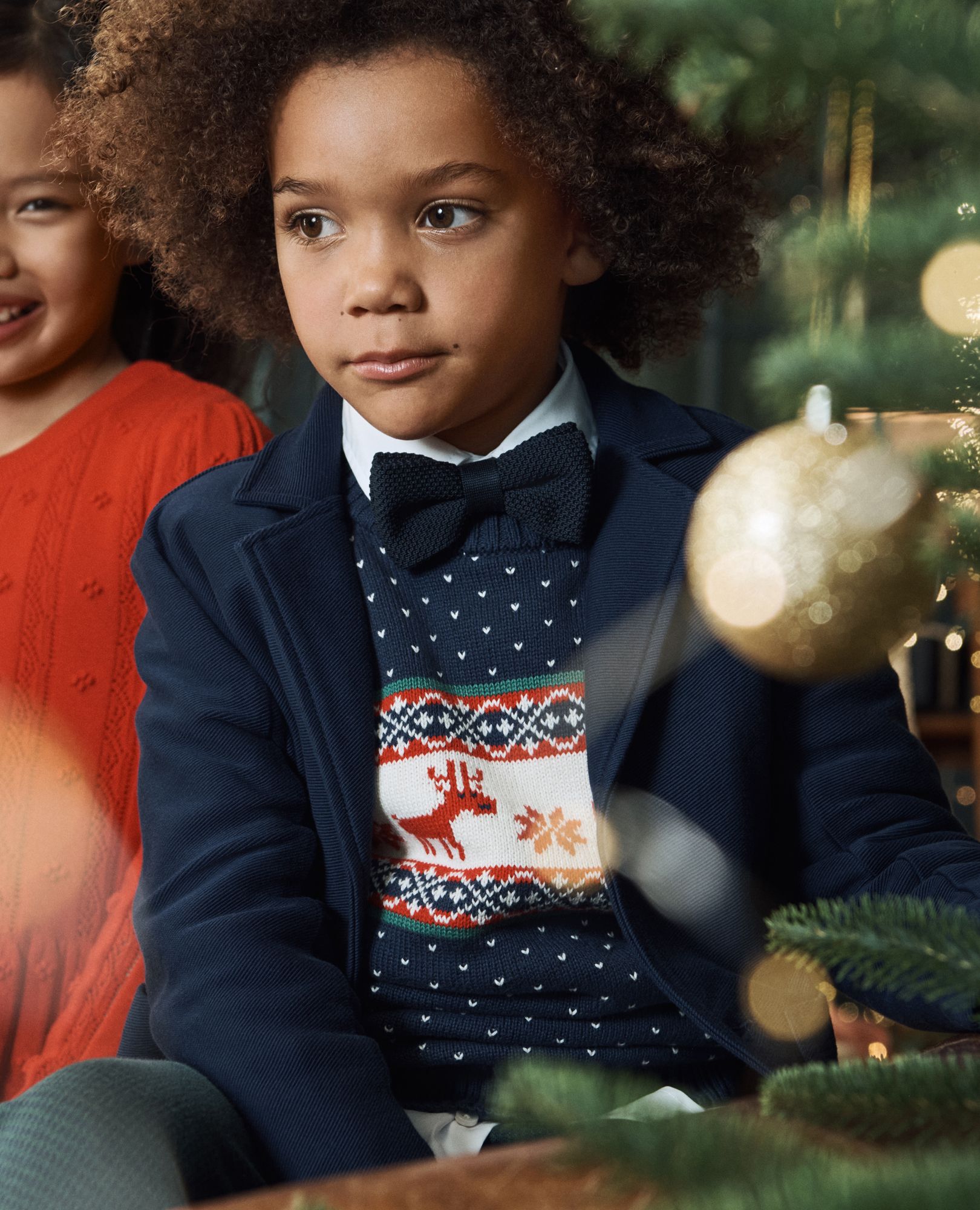 Holiday Sweater in Dear Deer on Navy - main