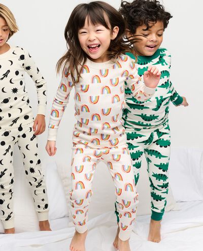 HannaJams™ Pajama Set in Rainbow Collective on Ecru - main
