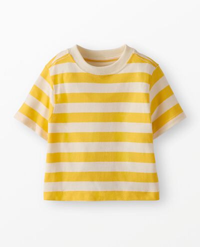Baby Relaxed Fit Striped T-Shirt in Sunshine/Ecru - main