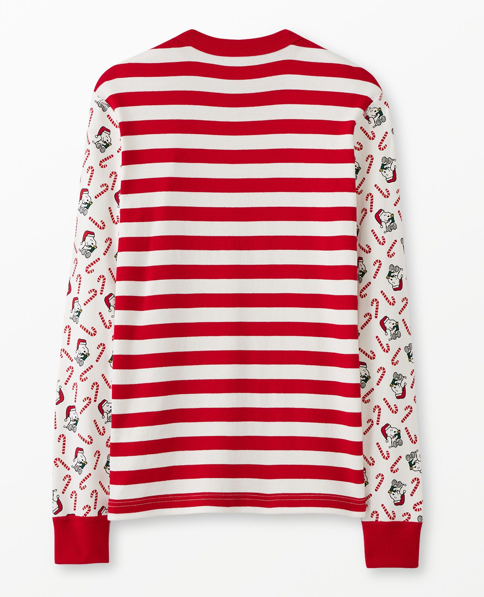 Adult Peanuts Holiday Long John Pajama Top in Snoopy Mix it Up - main