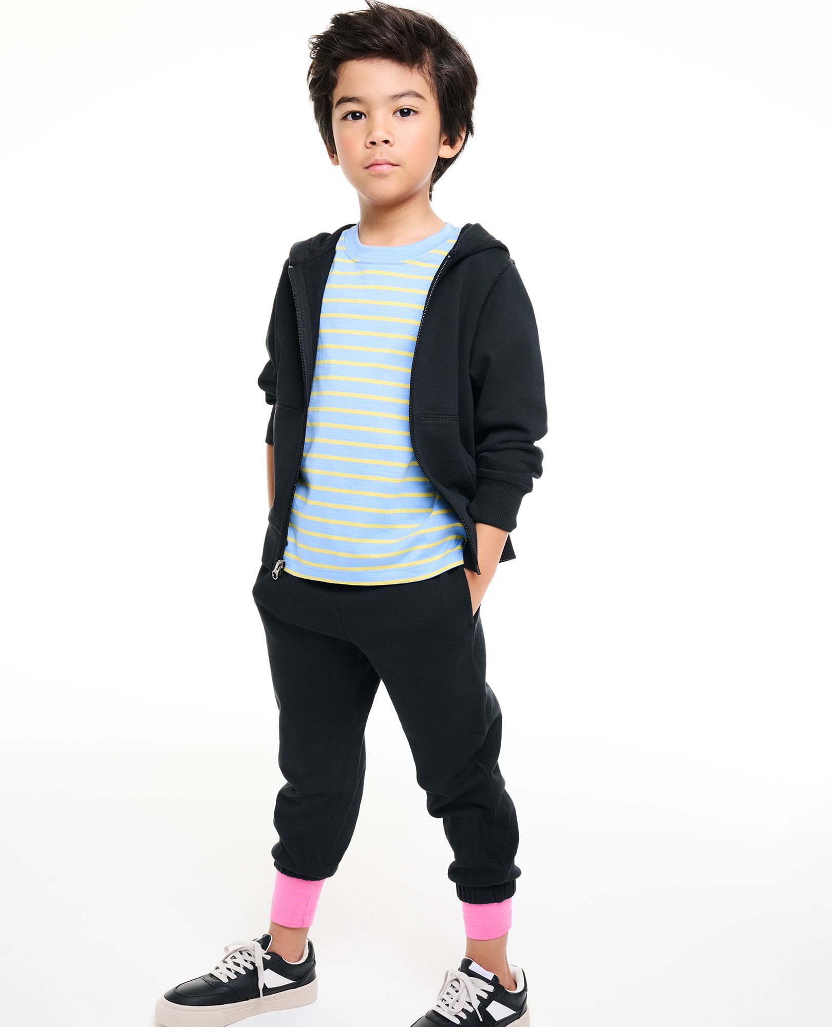 French Terry Hoodie in Black - main