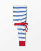 Women's Long John Pant In Organic Cotton in Baltic Blue/Hanna White/Tangy Red - main