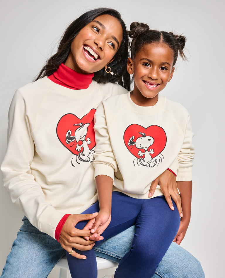 Mommy & Me Peanuts Valentines Sweatshirt Set in  - main
