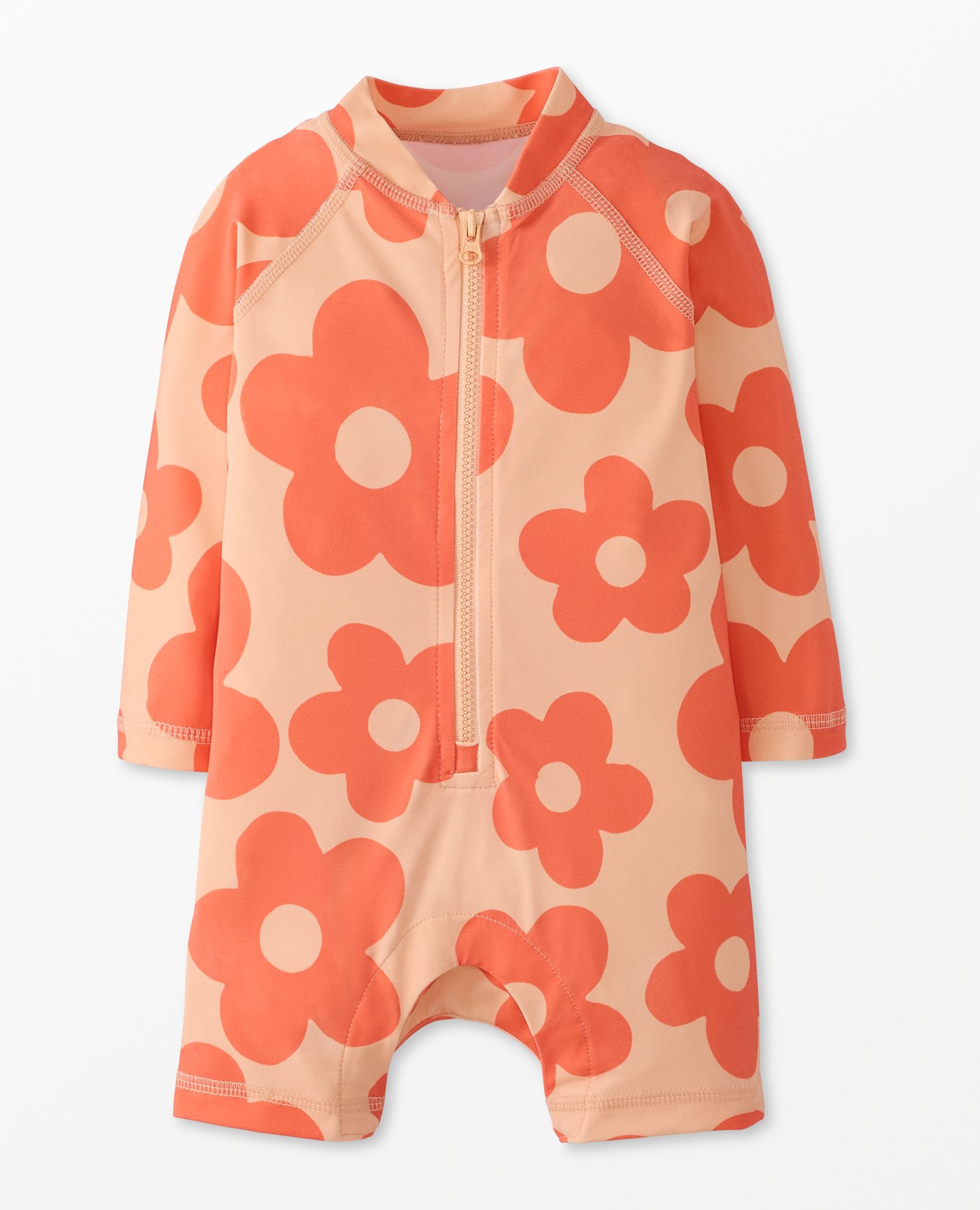 Baby Rashguard Swimsuit in Gigantic Daisy on Peach Creme - main