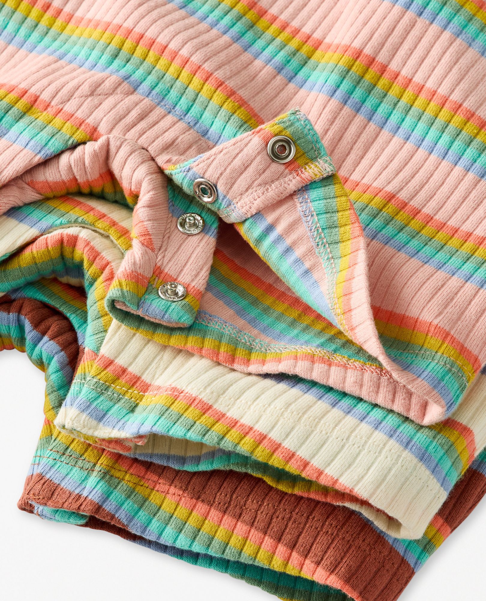 Baby Sleeveless Ribbed Shortie Romper in Blush Pink - main