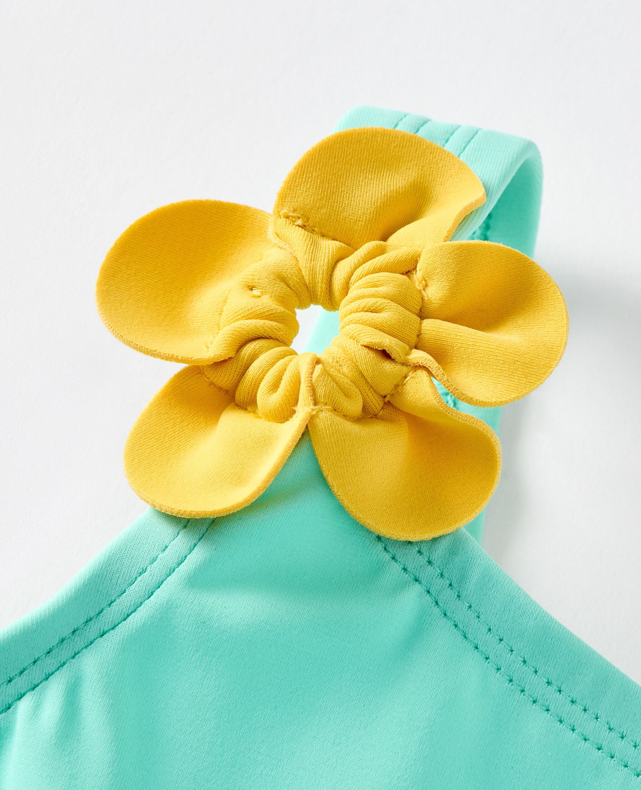 Two-Piece Daisy Shoulder Swimsuit in Opal - main