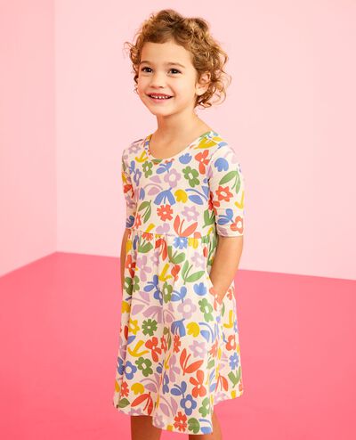 Skater Dress with Pockets in Picking Flowers - main