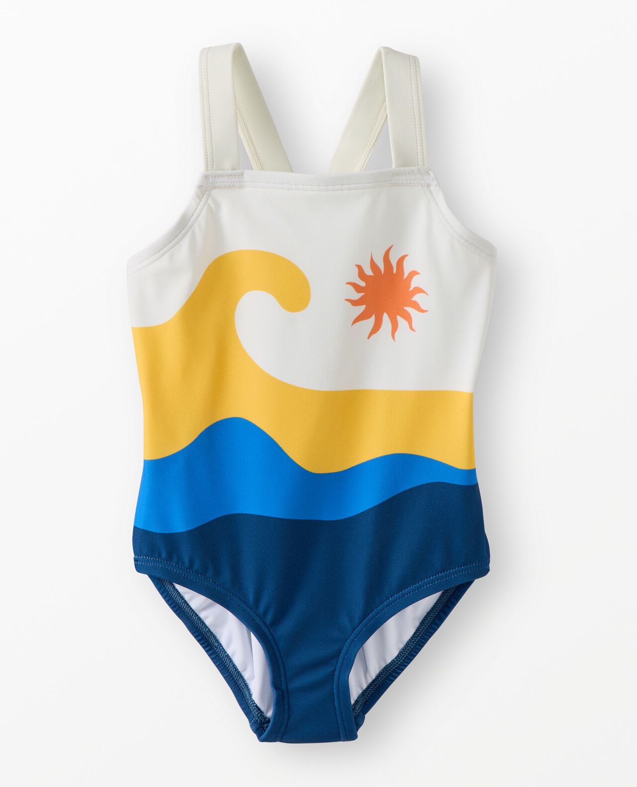 One-Piece Crossback Swimsuit in Catching Waves - main