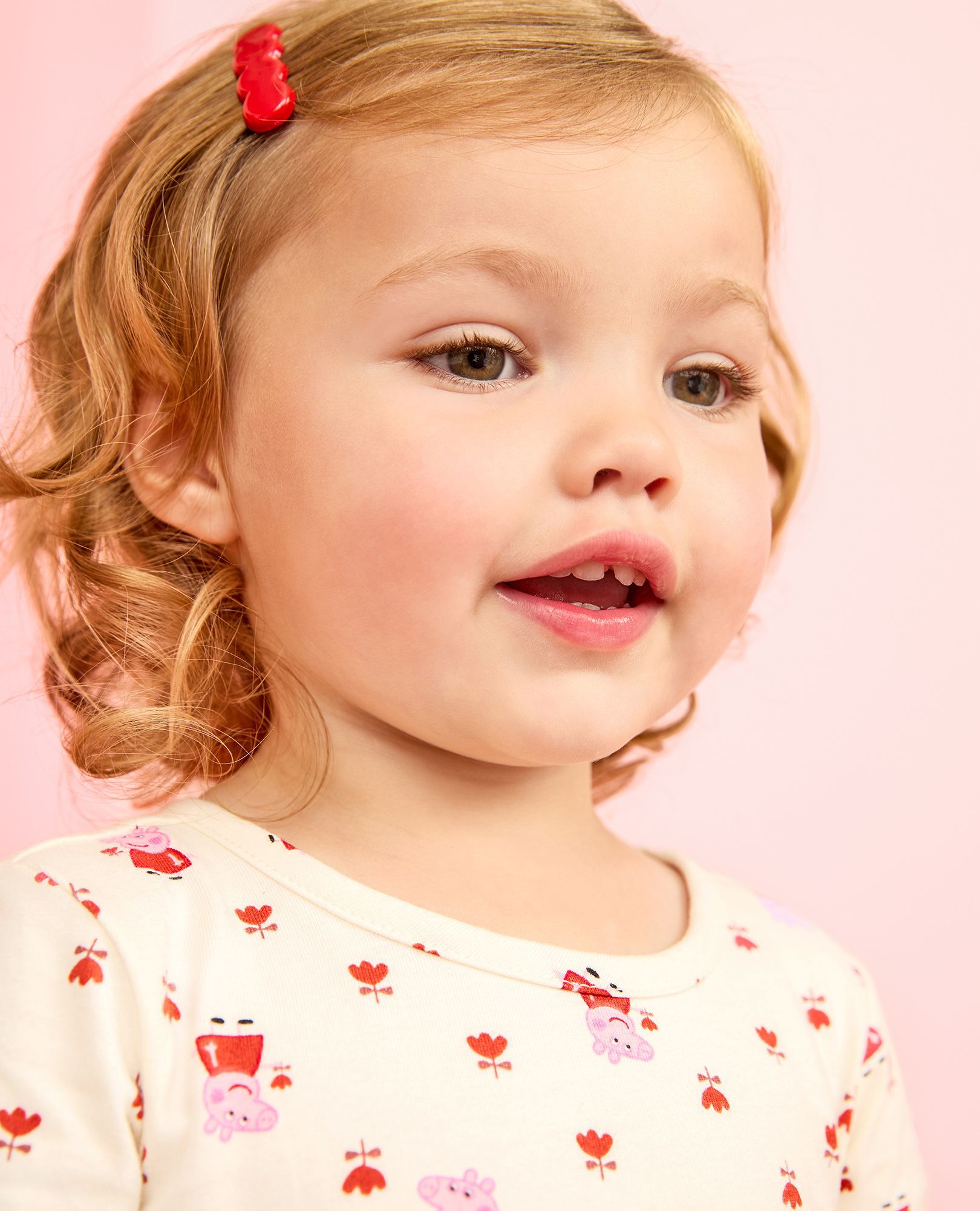 Peppa Pig Long Sleeve Dress & Leggings Set in Peppa Pig Small Tulips on Ecru - main