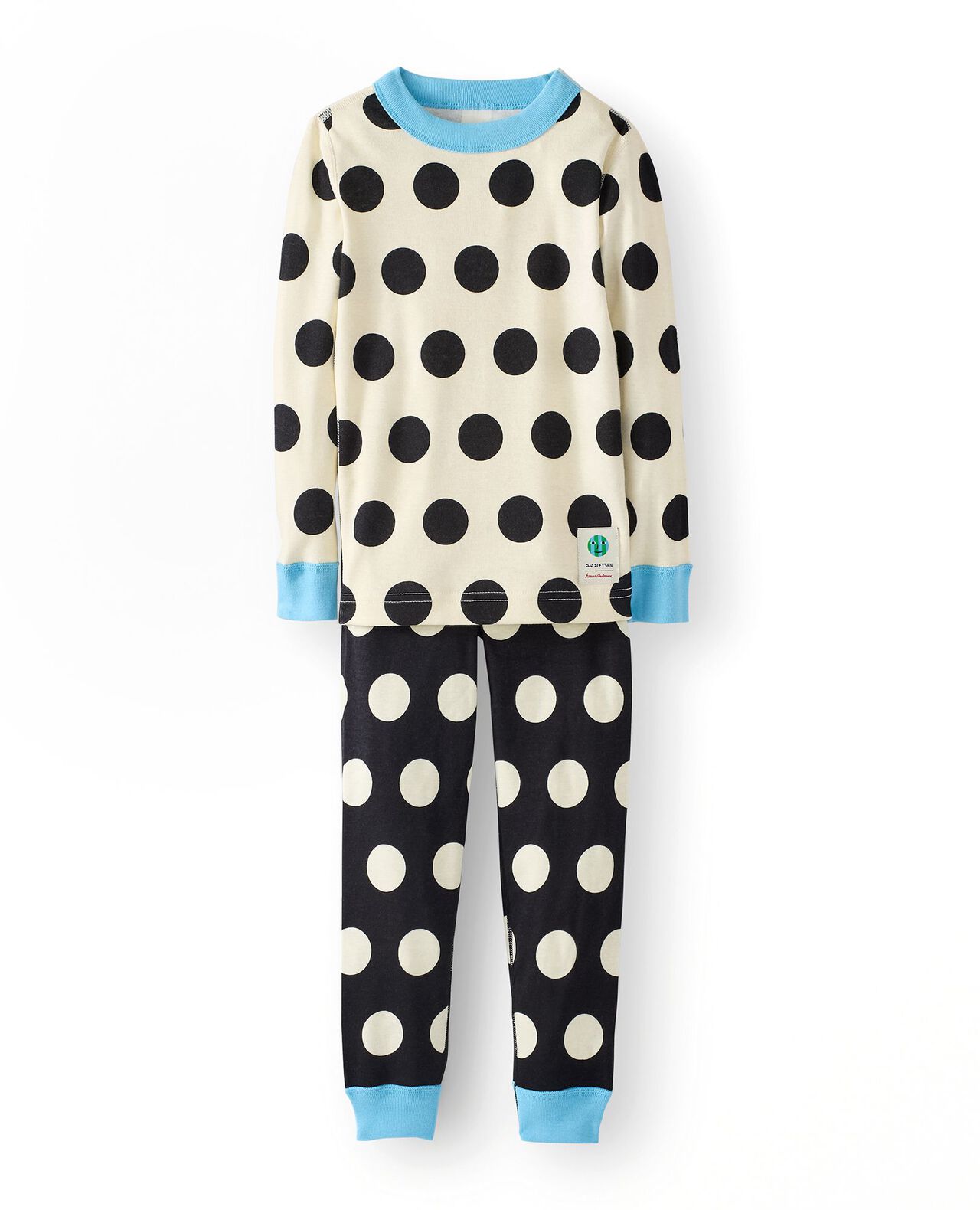 Dusen Dusen HannaJams⢠Pajama Set in Sweet Corn/Caviar Dots - main