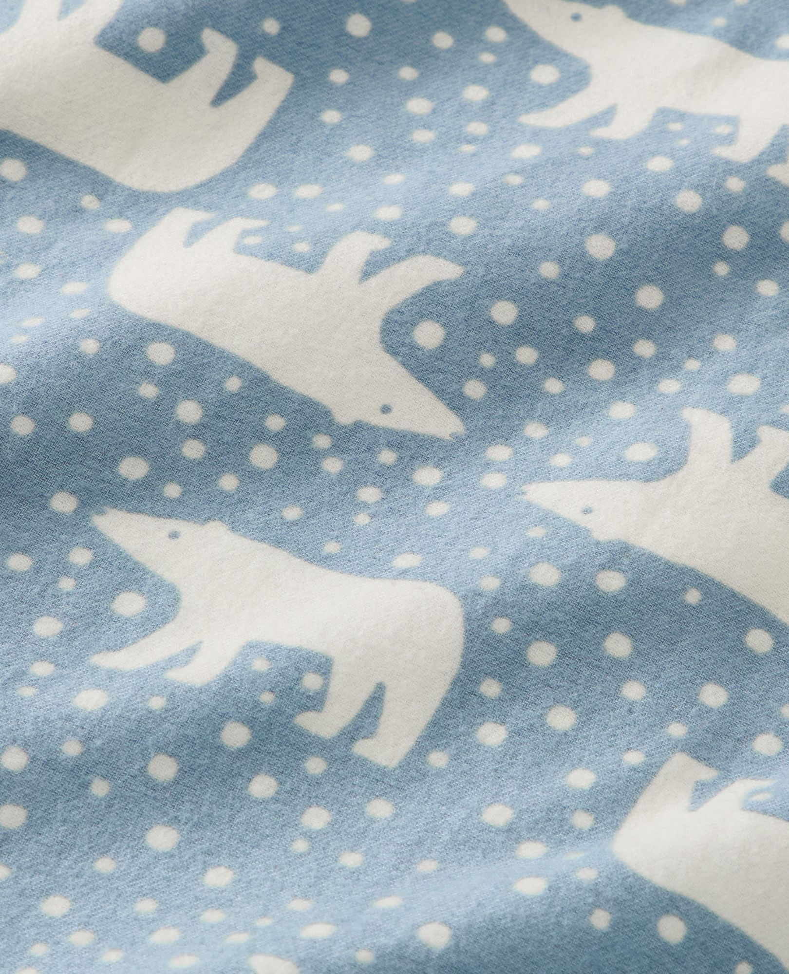 Women's Holiday Flannel Pajama Set in Snowy Polar Bear on North Air - main