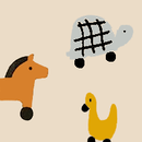 HannaSoft™ Stretch Sleeper in Tiny Zoo Animals on Ecru - swatch