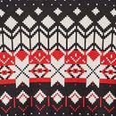 Adult Holiday Long John Pajama Top in Black Fairisle - swatch