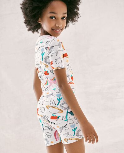 Kids Crayola® Color Your Dreams Short John Pajama Set in Color-In Animals - main