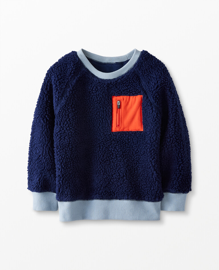 Sherpa Pullover in Navy Blue - main