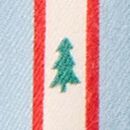 Holiday Flannel Ruffle Nightgown in Tree Ribbons on Blue - swatch