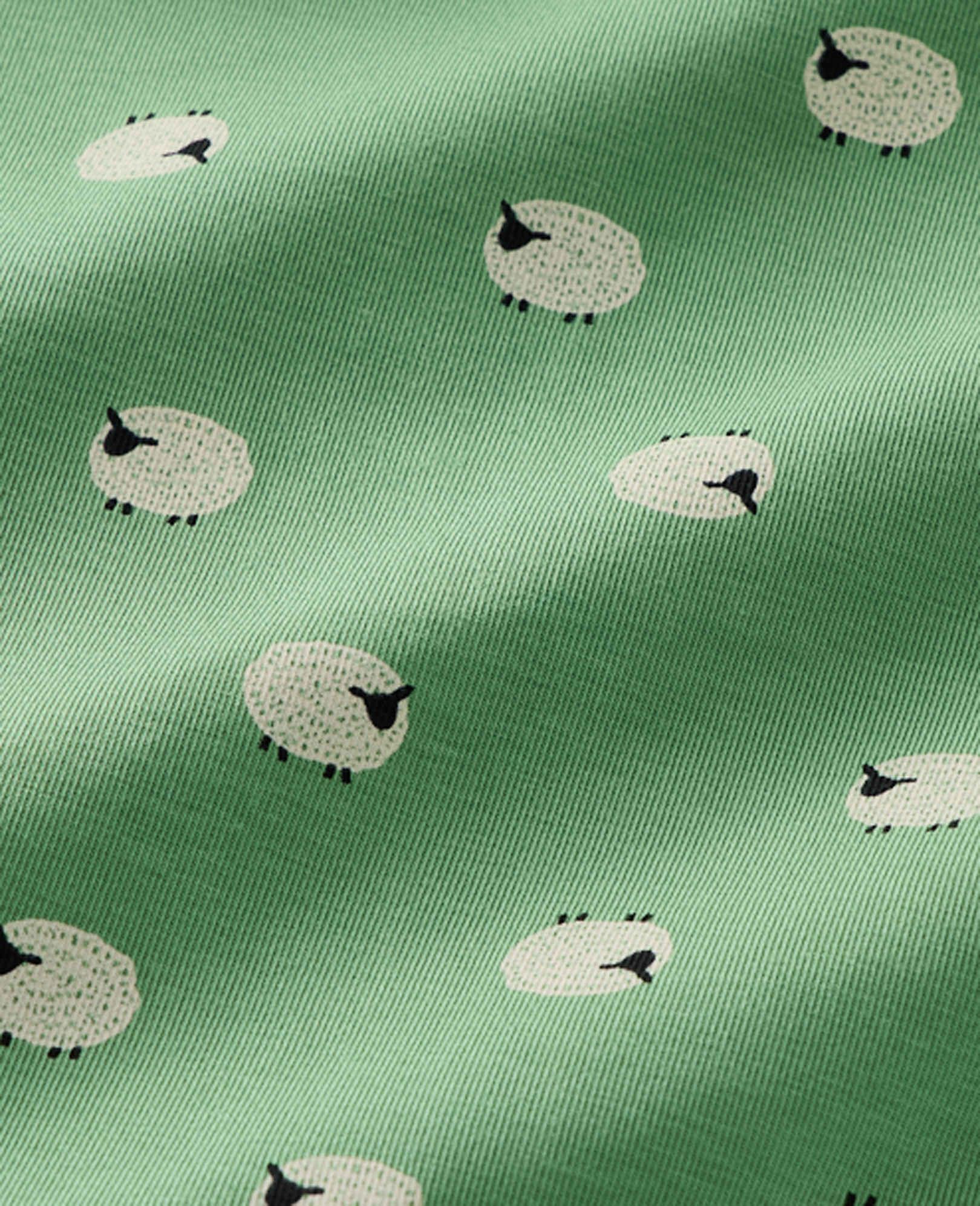 HannaSoft™ Stretch Sleeper in Tiny Sheep on Green - main