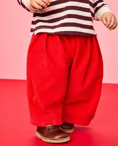 Baby Corduroy Barrel Pants in Ribbon Red - main